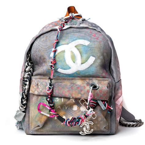 chanel graffiti backpack dhgate|Chanel graffiti printed backpack.